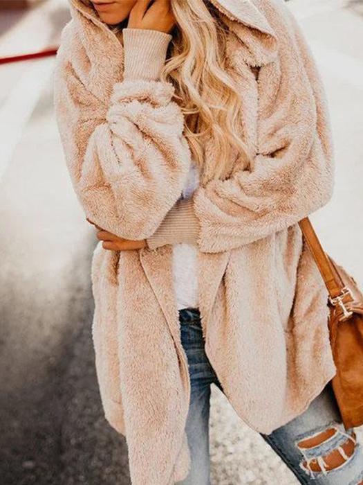 Long Sleeve Sweet Pockets Teddy Bear Coats