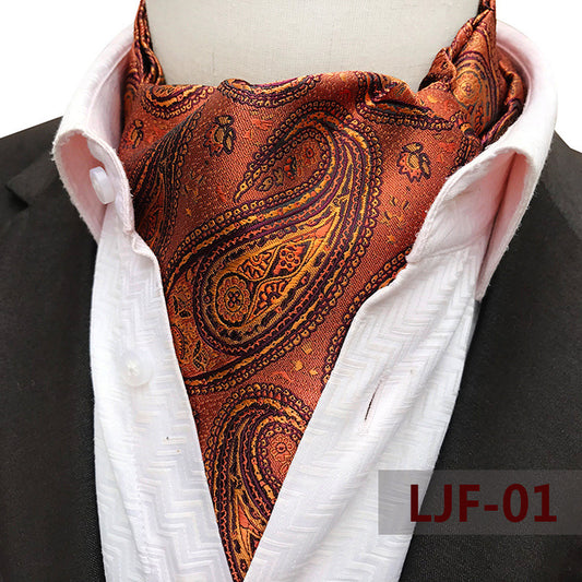 Men's Scarf Jacquard Polyester Fashionable And Warm