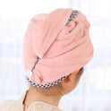 Thick Absorbent  Hair Caps Coral Fleece Cute Turban