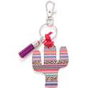 Wooden Cactus Keychain Leopard Flower