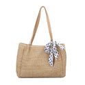 Women's Woven Tote Chain Crossbody Scarf