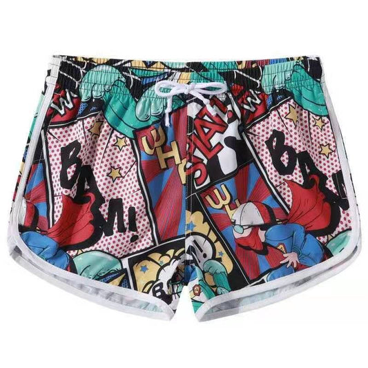 Loose Casual Surf Print Summer Beach Shorts