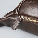 Leather men's small chest bag