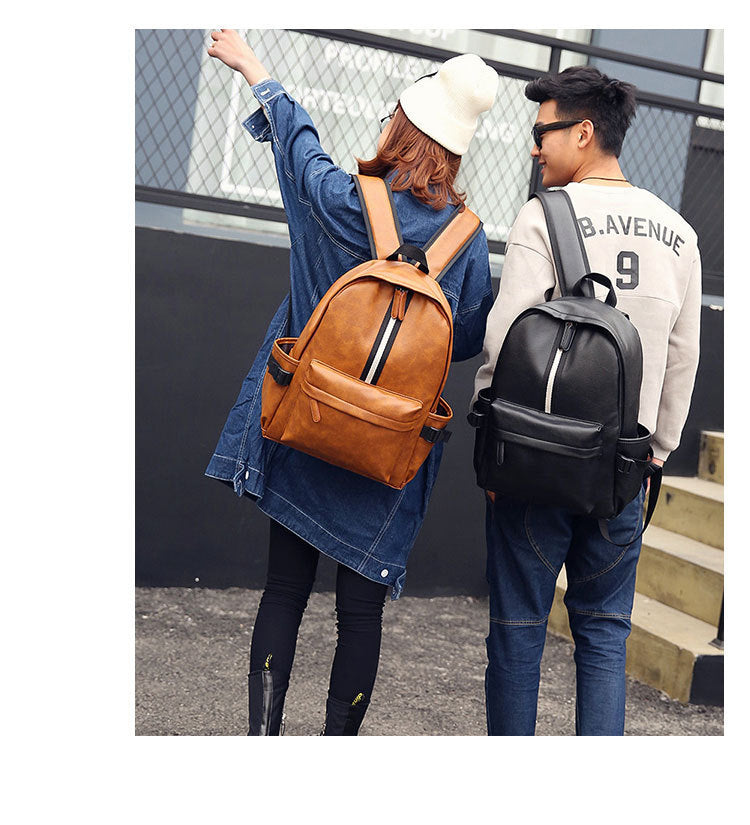 Men and women pu leather backpack