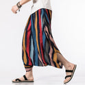 Striped Nepalese cropped trousers