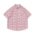 Retro Printed Shirt Short Sleeve Loose Design