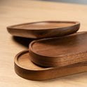 Whole Wood Japanese Style Wooden Oval Tray Solid Wood