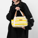 Outdoor Fashion Canvas Large Capacity Striped One-shoulder Storage Handbag