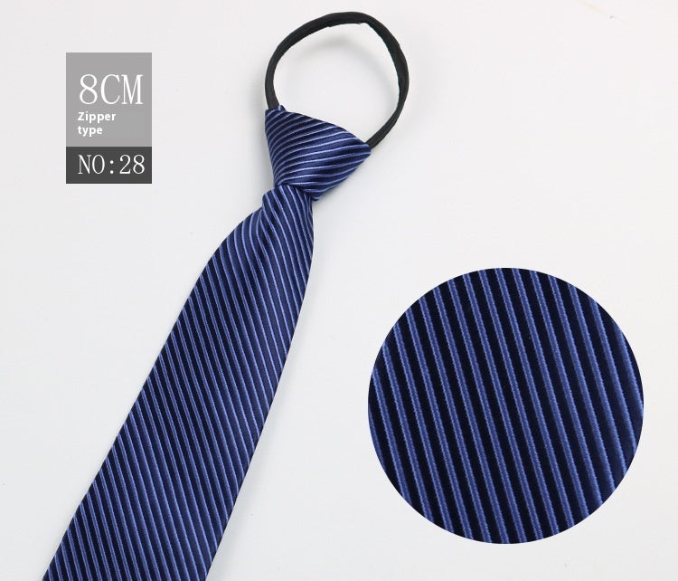 Black Men's Tie Striped Blue Business Tie Lazy Zip Tie In Stock Wholesale Pull Peels