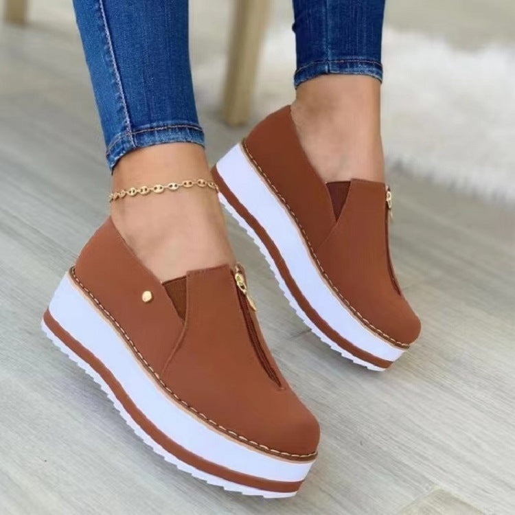 Summer Cloth Single Platform Heel Casual Women's Shoes