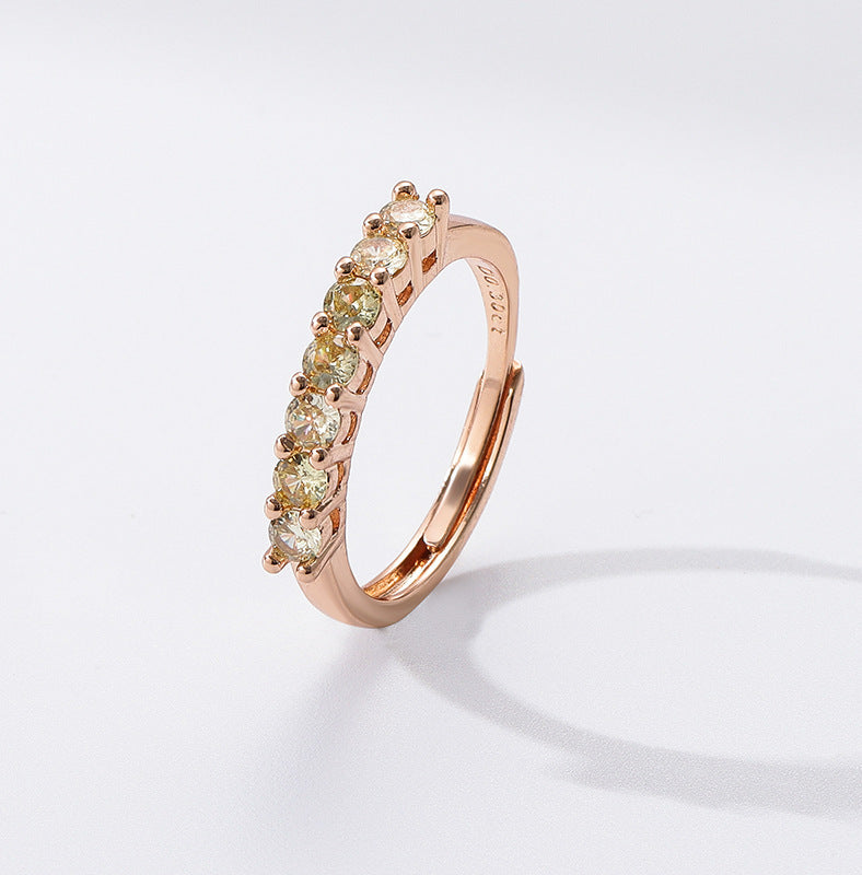 Champagne Real Gold Qigongzhu Ring Female Accessories