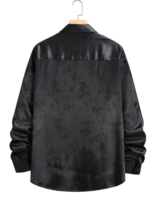 Men's Fashionable Jacquard Long Sleeved Shirt