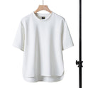 Men's New Solid Color Round Neck Loose Top T-shirt With Short Sleeves