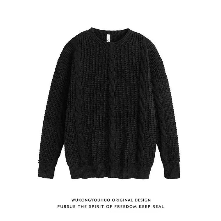 Autumn And Winter Twist Round Neck Sweater Sweater Japanese Retro Simple