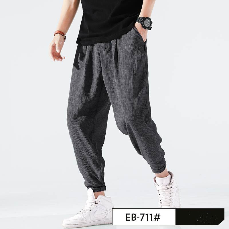 Linen loose casual knitted cropped quick-drying trousers