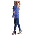 Women's Solid Color Long-sleeved Casual Loose T-shirt