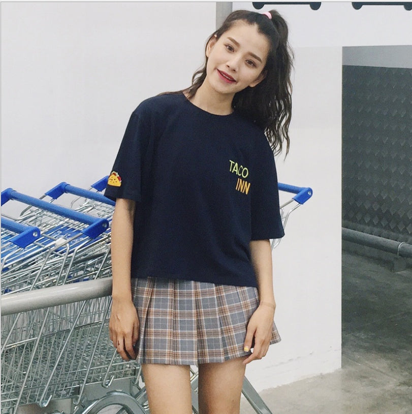 Spring New European And American Fan AA High Waist Plaid Skirt British Wind College Wind And Play Short Skirt Skirt