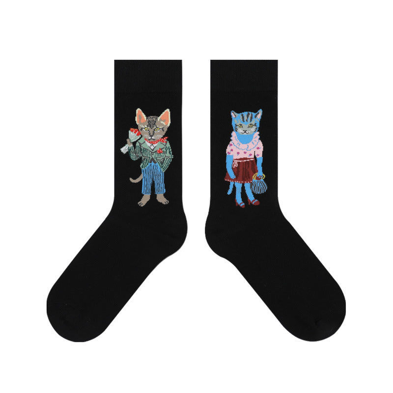 Cute Thickening Breathable Sweat Absorbing Women's Mid-calf Length Socks