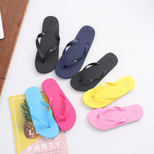 Rubber Solid Color Couple Slippers For Men And Women