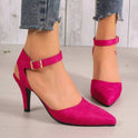 Pointed-toe Square Buckle Shoes High Heels Fashion