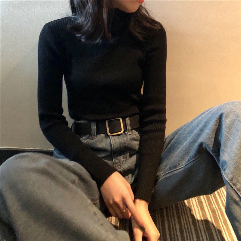 Women's Autumn Top Knitted Bottoming Shirt Turtleneck Sweater