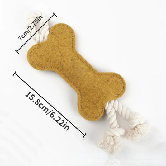 Dog Teeth Grinding Bite Resistant Rope Knot Training Bone Shaped Pet Puzzle Bite Resistant Toy Felt Bone Shaped Dog Toy