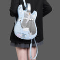 Creative Contrast Color Cute Scarf Two Shoulders Cross-body Guitar Backpack Sweet