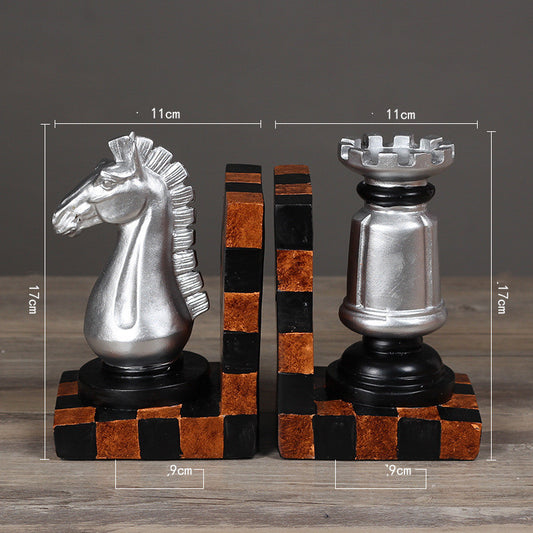 European-style Resin Crafts Books Rely On Chess Bookends Bookends