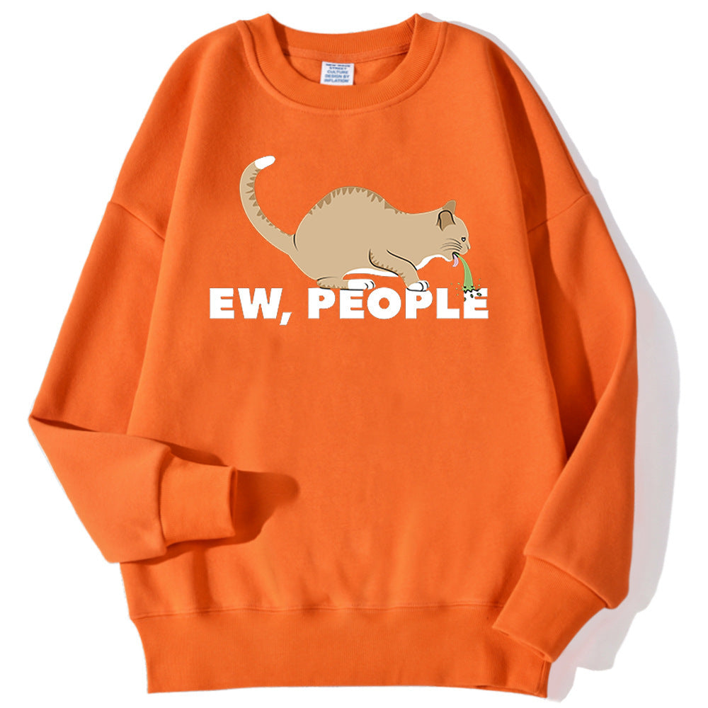 Fashion Personality Cat Print Sweatshirt Men