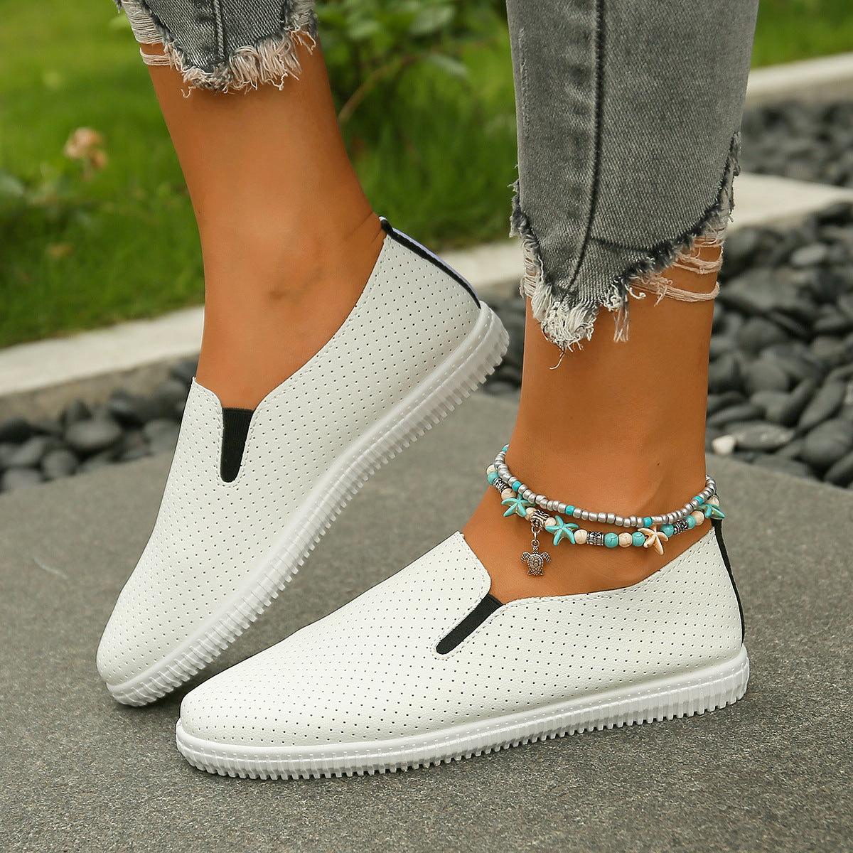 Fashion Hollowed-out Women's Casual Flat Shoes