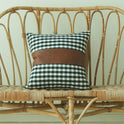 Simple Small Plaid Leather Splicing Pillow Cover Is Comfortable