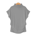 Turtleneck Top Bat Sleeve Short Sleeve T-shirt