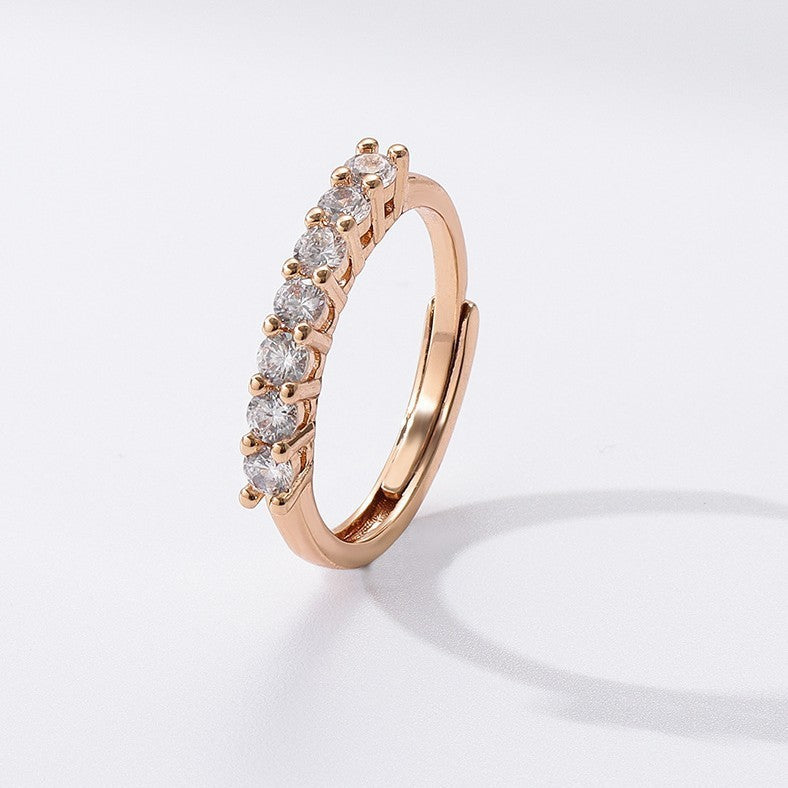 Champagne Real Gold Qigongzhu Ring Female Accessories