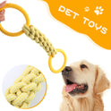 Natural Cotton Rope Dog Toys Tough And Interactive Dog Tug Toy With 2 Handle Dog Pull Rope Teeth Cleaning Puppy Chew Toy Supply