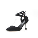 Pointed buckle single shoes