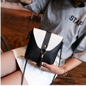 New Korean version of the contrast color female shoulder diagonal package PU soft face ladies bag