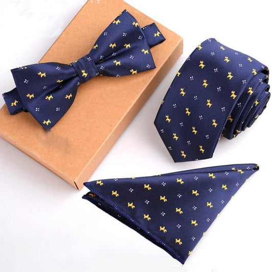 Casual, Dark Blue Business Tie Set