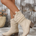 European And American Fashion Cloth Upper Fashion Plus Size Women's Boots