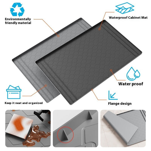 Sink Mat Cabinet Pad Silicone Stain-resistant Waterproof Cabinet Protective Pad Bathroom Cabinet Tray