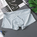 Men's Thin Ice Silk Boxers Single Layer High Elastic Solid Color Low Waist Underwear