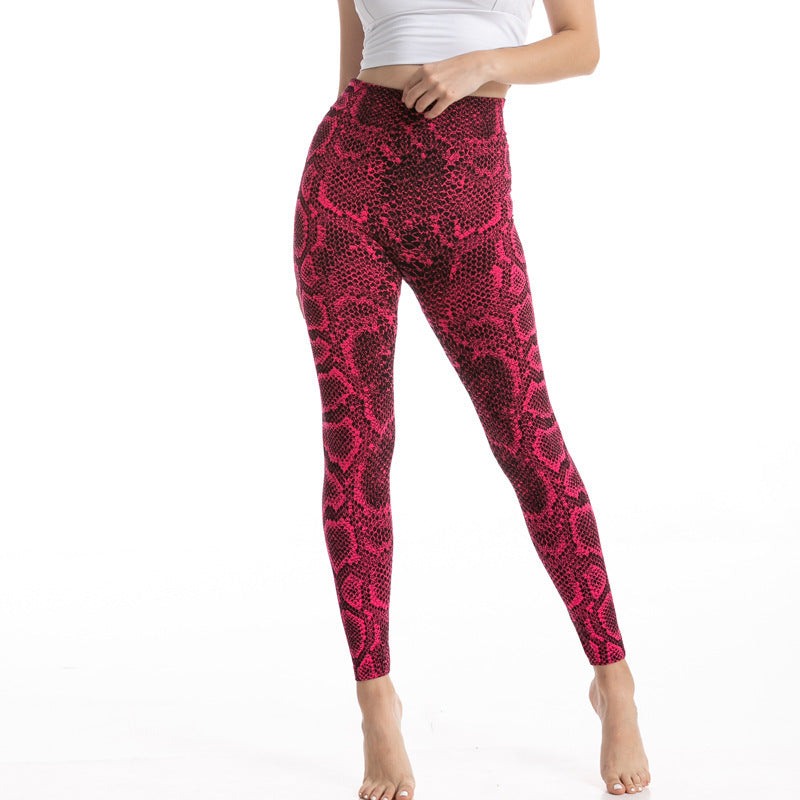 Slim Fit Slim And Sexy Snake Pattern Skinny Pants Women High Elastic Hip Lift Leggings Women