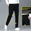 Straight Black Loose Casual Knitted Sports Pants