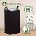 Bamboo With Lid Storage Basket Removable Recycling Bottle Storage Basket