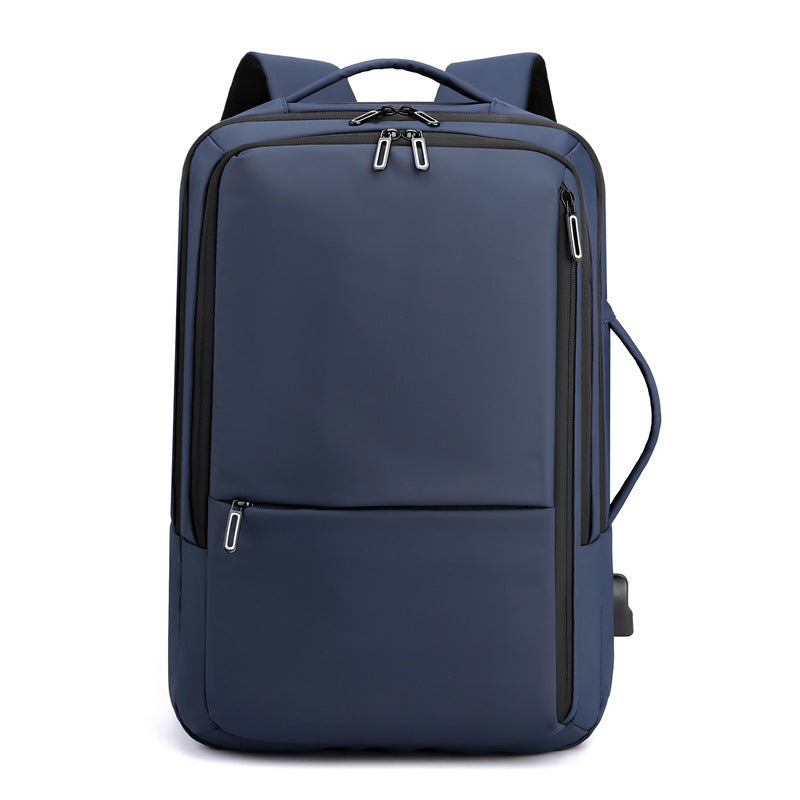 Men's Fashion Solid Color Business Lightweight Expansion Computer Backpack