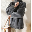 New Solid Color Coral Fleece Short Coat Women's Loose