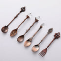 European Cutlery 6 Set Fruit Fork Retro Decoration