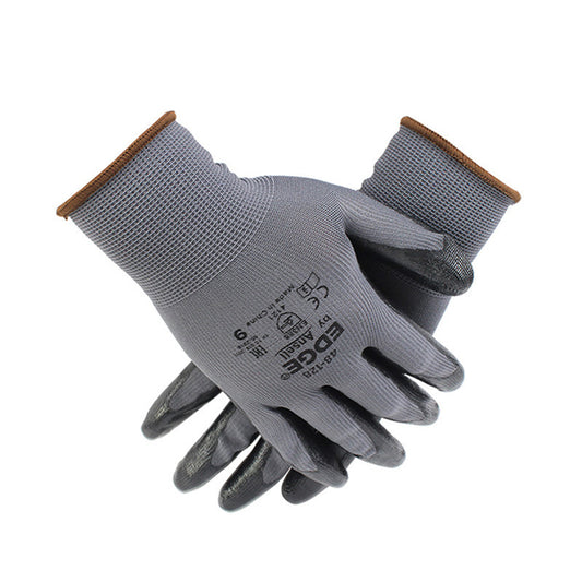 Gray Black Polyester Nitrile Palm Coated Labor Gloves Fine Operation