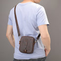 Cowhide Men's Diy Diagonal Shoulder Bag