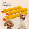 Teeth Grinding Latex Dog Toy Dental Health Durable Dog Toy Cute Yellow Duck Design Squeak Dog Toy For Teeth Boredom Relief