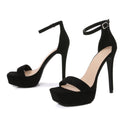 Square Toe Stiletto Heel High Heel Shoes With Bag Heel Fashion Sandals